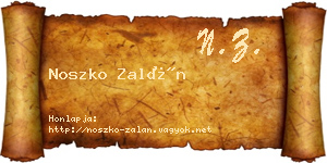 Noszko Zalán névjegykártya